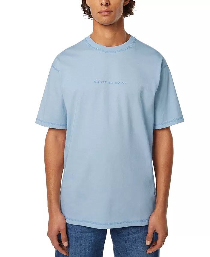 

Мужская футболка с логотипом Relaxed Fit с коротким рукавом и круглым вырезом SCOTCH & SODA, синий