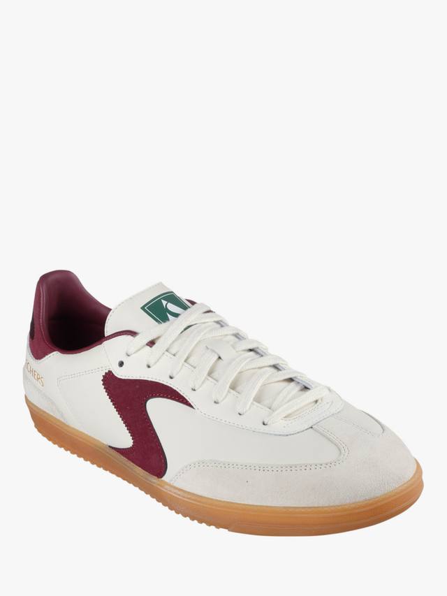 Кроссовки на шнуровке из смеси замши hotshot pyke Skechers, цвет White/Burgundy — фото 2