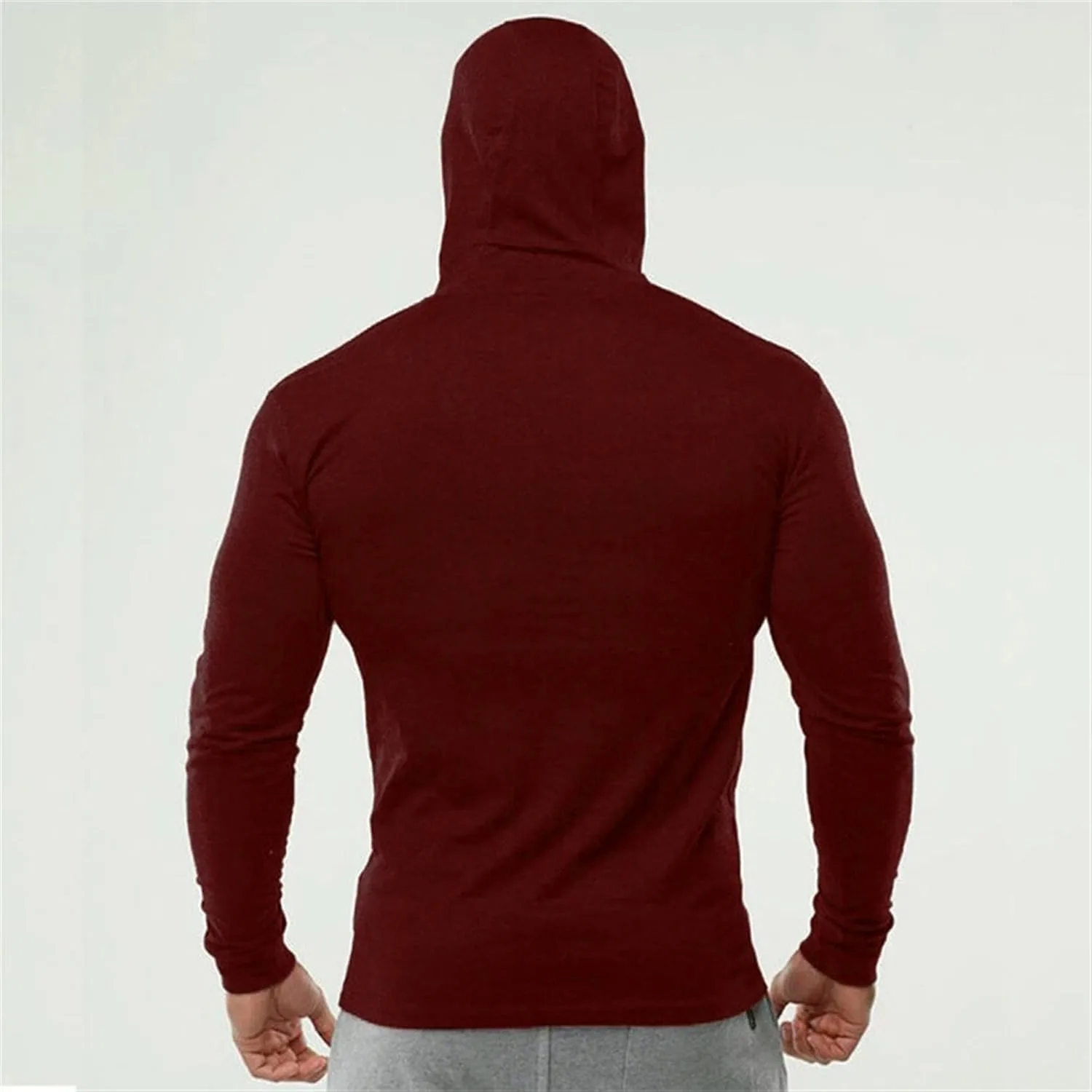 Мужская однотонная толстовка с капюшоном Unisex Adult Fleece — фото 2
