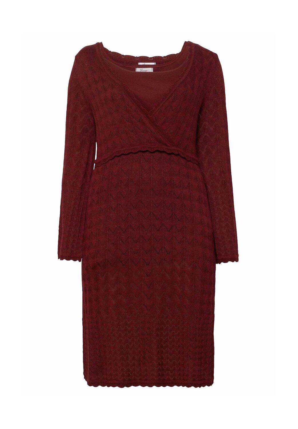 

Вязаное платье ажурным узором, с нижним платьем sheego, цвет Weinrot