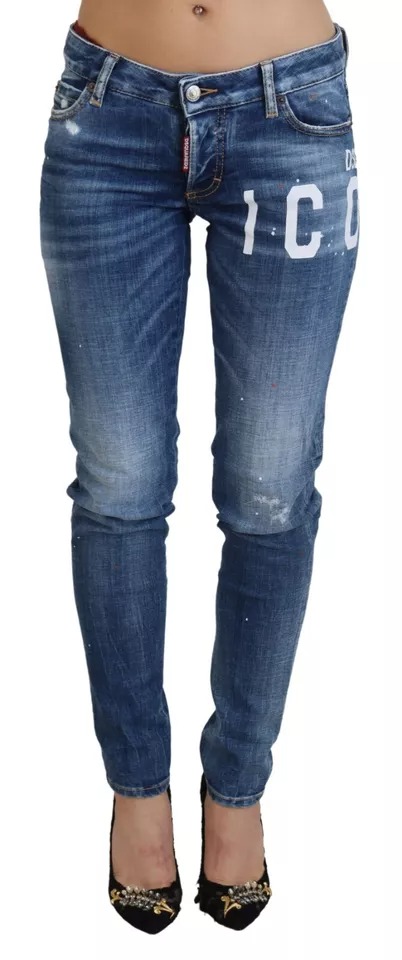 Джинсы-скинни Jennifer Denim с заниженной талией Blue Icon Dsquared2