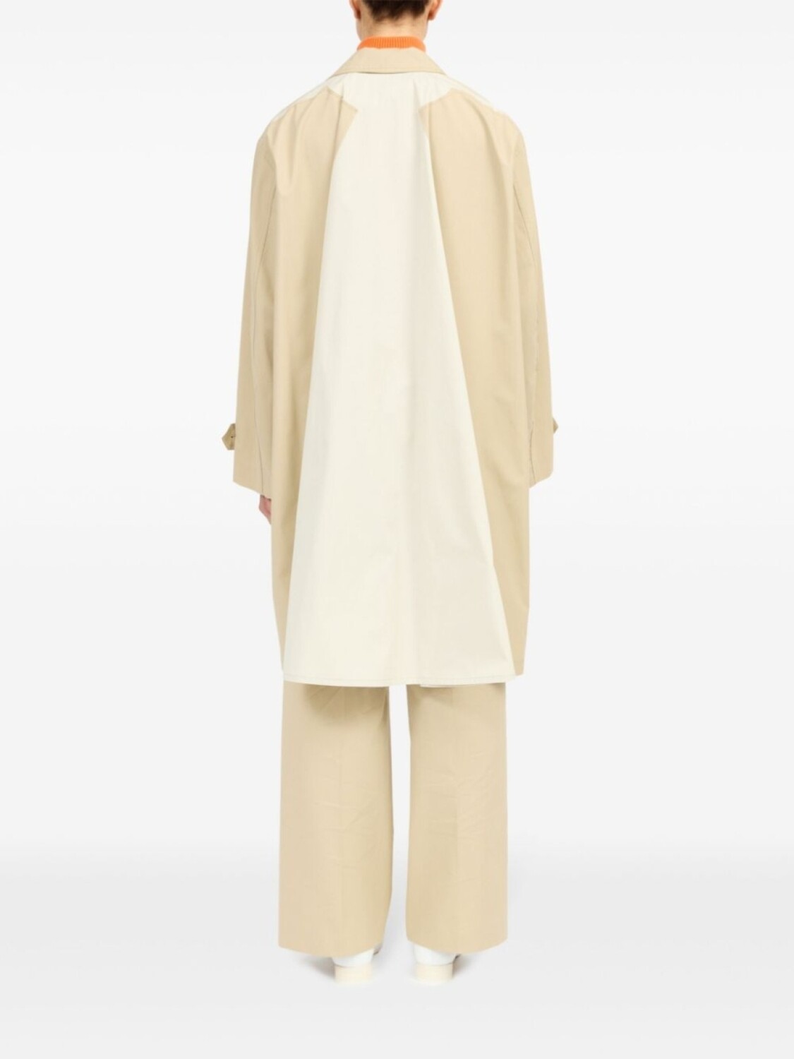 Однобортное пальто MM6 Maison Margiela, нейтральный цвет — фото 4