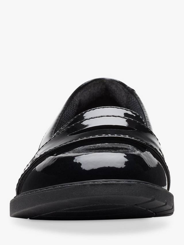 Детские школьные туфли-лоферы Scala Clarks, Black Patent — фото 3