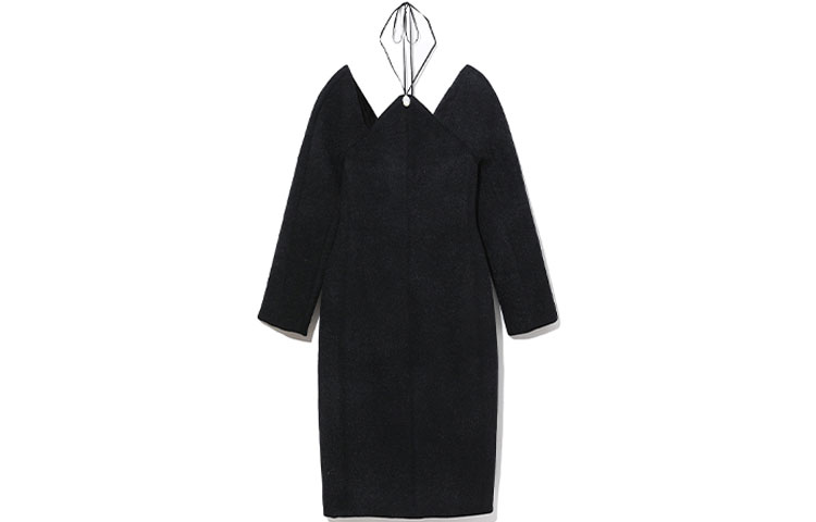 

Длинное платье с рукавами WE11DONE, черное