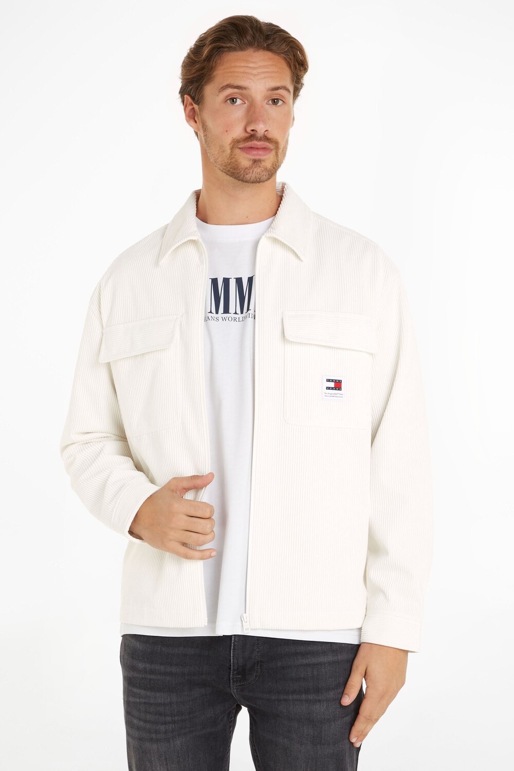 

Рубашка из толстого вельвета Tommy Jeans, белый