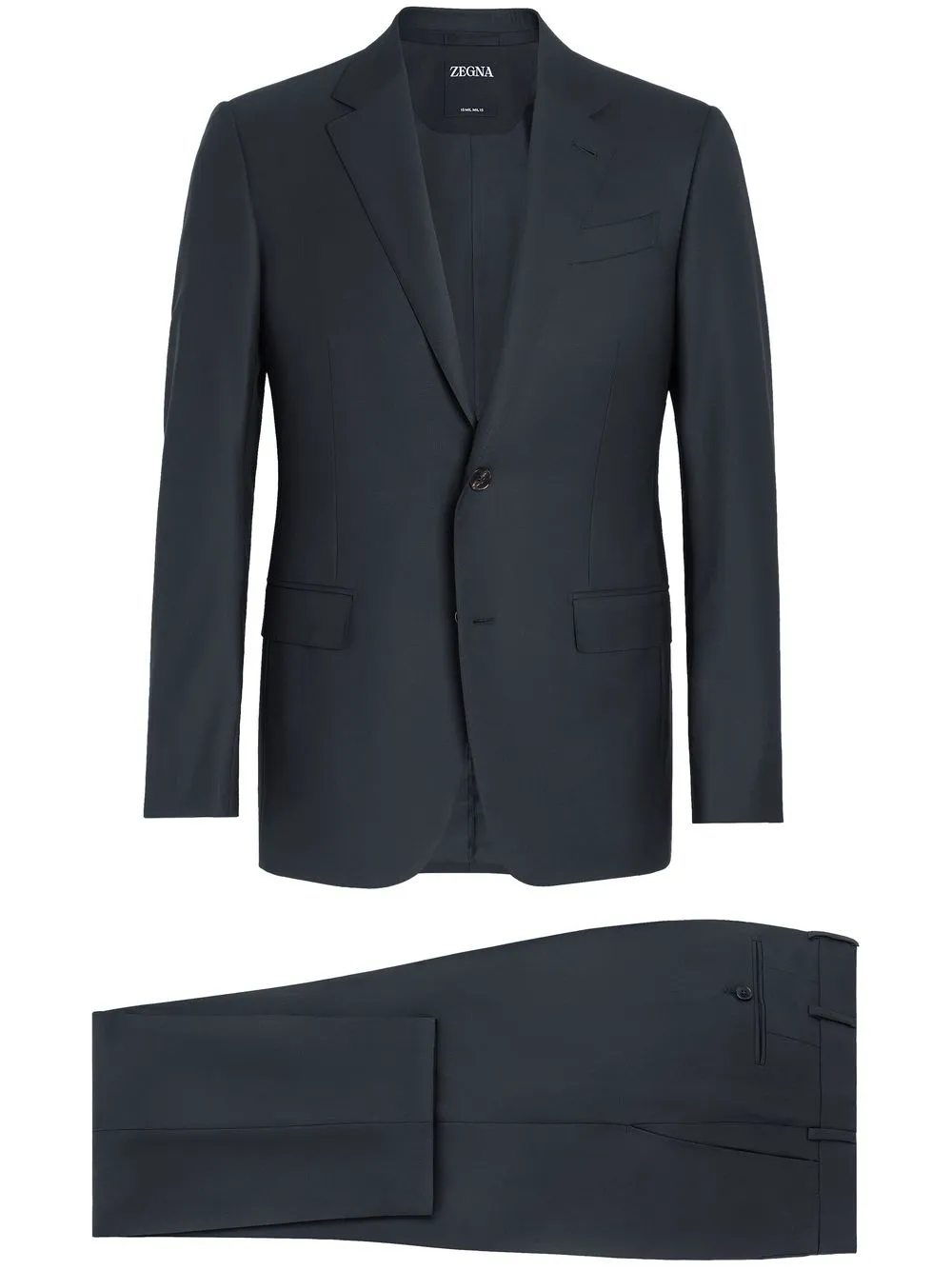

Шерстяной костюм с однобортным пиджаком Zegna, синий
