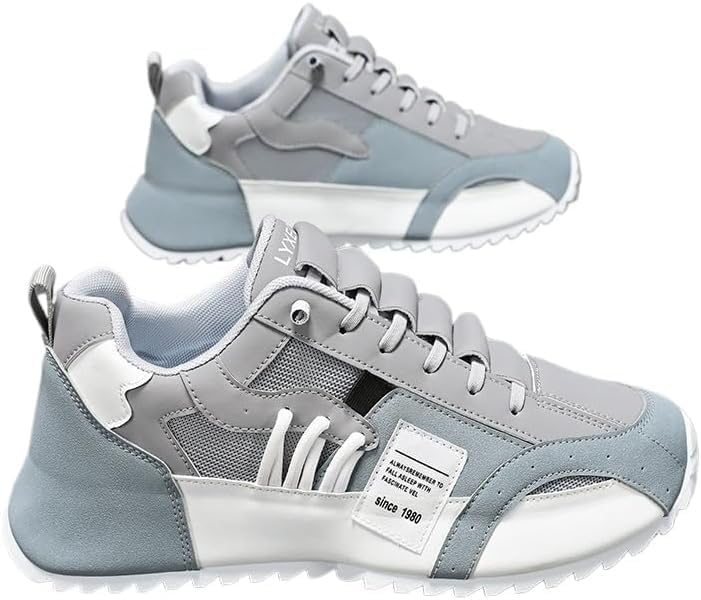 

Мужские кроссовки на шнуровке из микрофибры, кожи и замши с нашивками, для занятий в спортзале, тенниса, бега и тренировок. Модная мужская обувь для активного отдыха, прогулок и пробежек- комфорт круглый год Hhhchpm