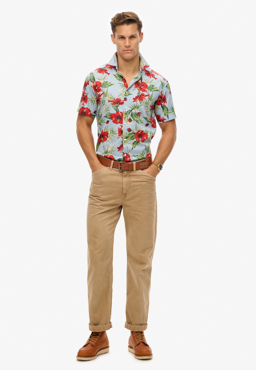 Рубашка на пуговицах Comfort fit Superdry Hawaiian, светло-голубой — фото 2