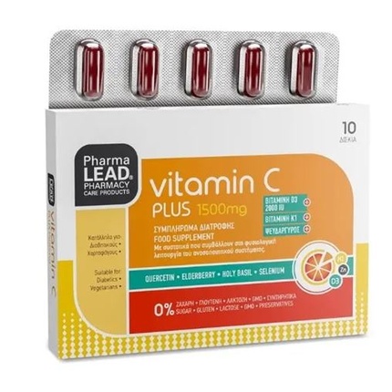 

Витамин C Plus 1500 мг - Поддержка иммунной системы - 10 таблеток Pharmalead