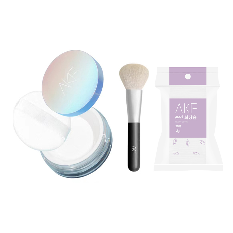 

Набор косметики для женщин AKF, 10g+Loose Powder Brush *1+Cotton Pads *1