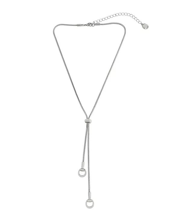 

Y-Образное ожерелье с родиевым студенческим звеном Steve Madden, rhodium