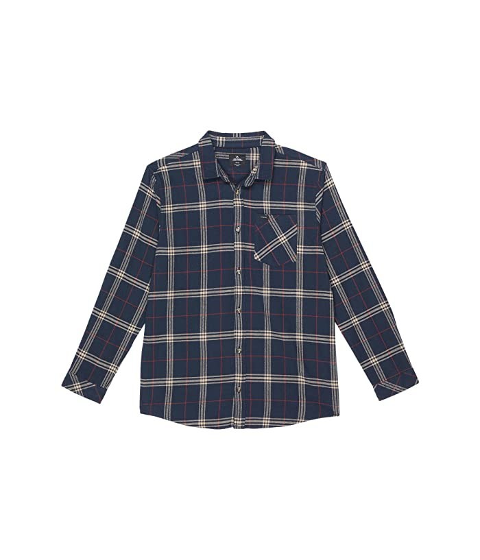 

Rip Curl Детская фланелевая рубашка с рваными локонами, синяя, хлопковая, в клетку, с длинными рукавами, на пуговицах, GBO254