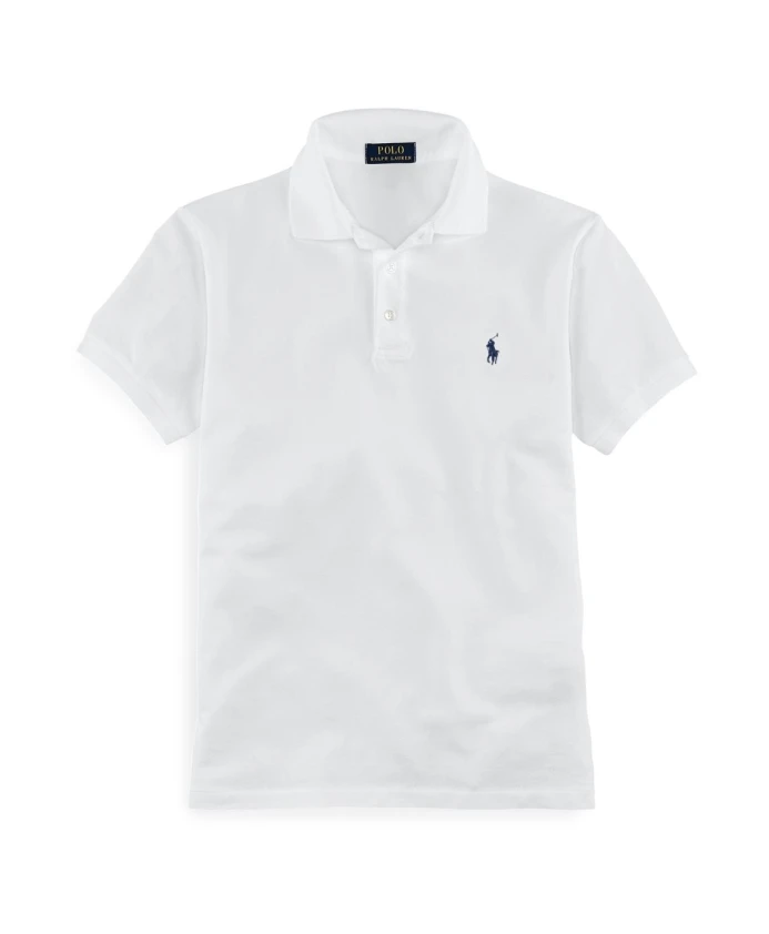 

Поло из эластичной сетки приталенного кроя Polo Ralph Lauren, белый