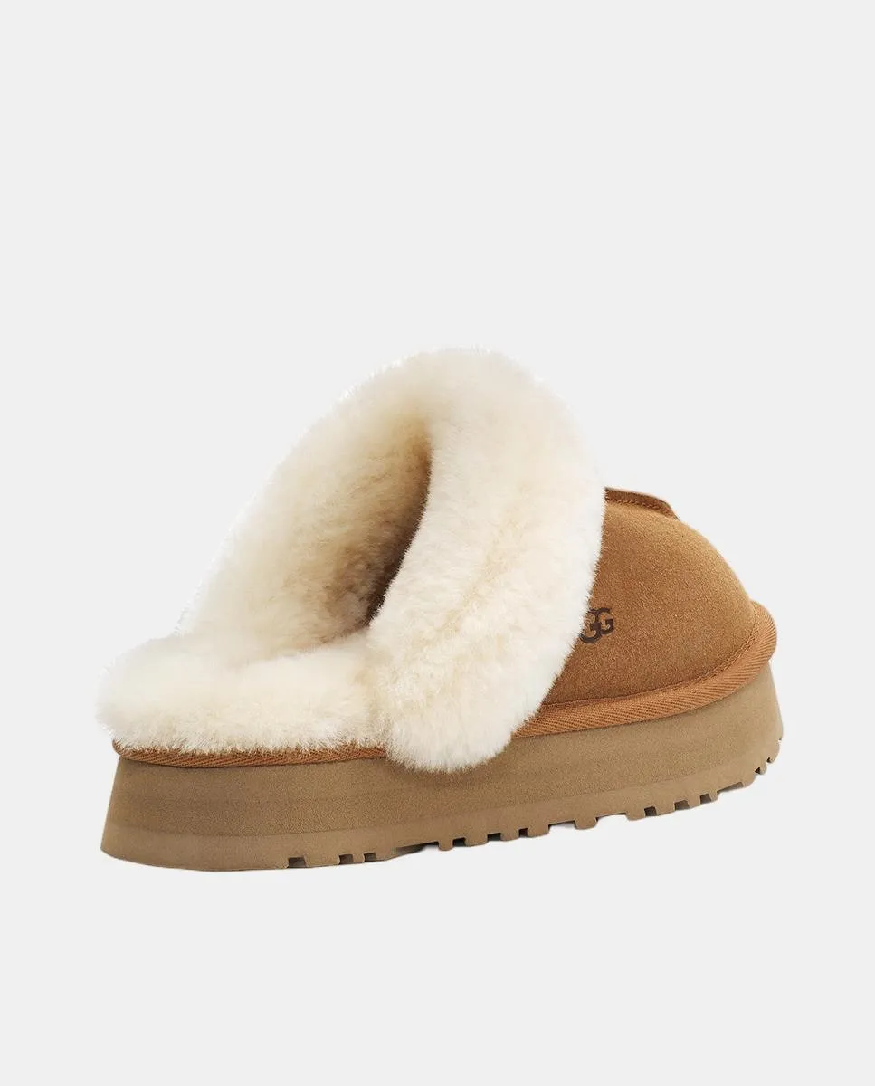 Женские туфли DISQUETTE из кожи и меха снаружи UGG, светло-коричневый — фото 4