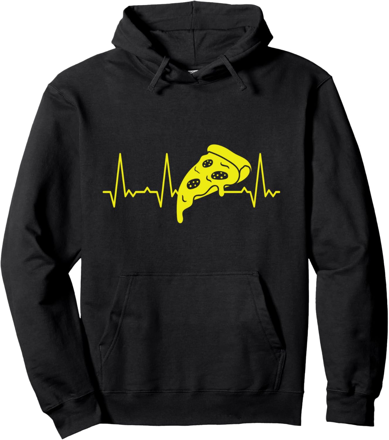 

Худи с надписью «Heartbeat Pizza» Heartbeat Graphic Gifts For Women, Men, And Kids, черный