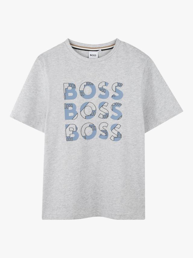 

Детская футболка с логотипом HUGO BOSS, Chine Grey