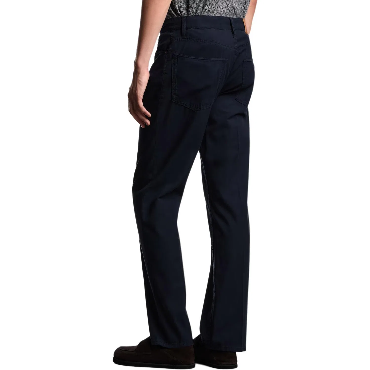 Брюки J76 straight-fit five-pocket из умывальной саржи EMPORIO ARMANI, Marine Blue — фото 3