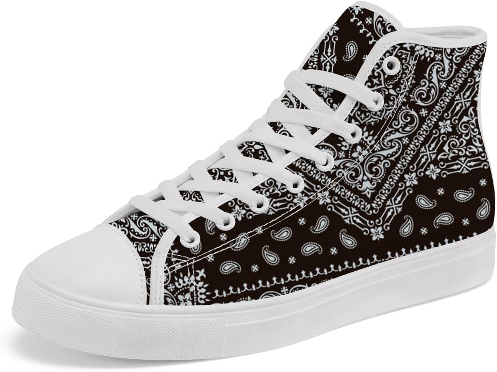 

Кроссовки Chebing Paisley High Top Canvas для мужчин и женщин, черный