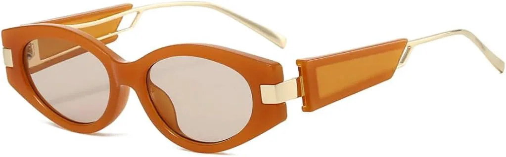 

Ретро-солнцезащитные очки «кошачий глаз» для женщин, с широкими дужками, стильные, популярные, модные, повседневные, с защитой от УФ-излучения UV400 UATXTAU, Orange