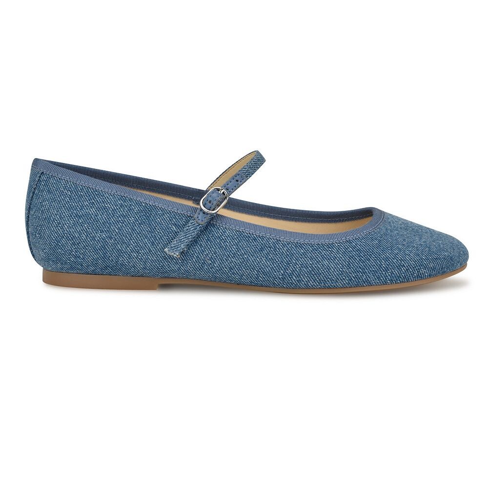 Женские туфли на плоской подошве Nine West Ewind с платьем Мэри Джейн, цвет Blue Denim — фото 2