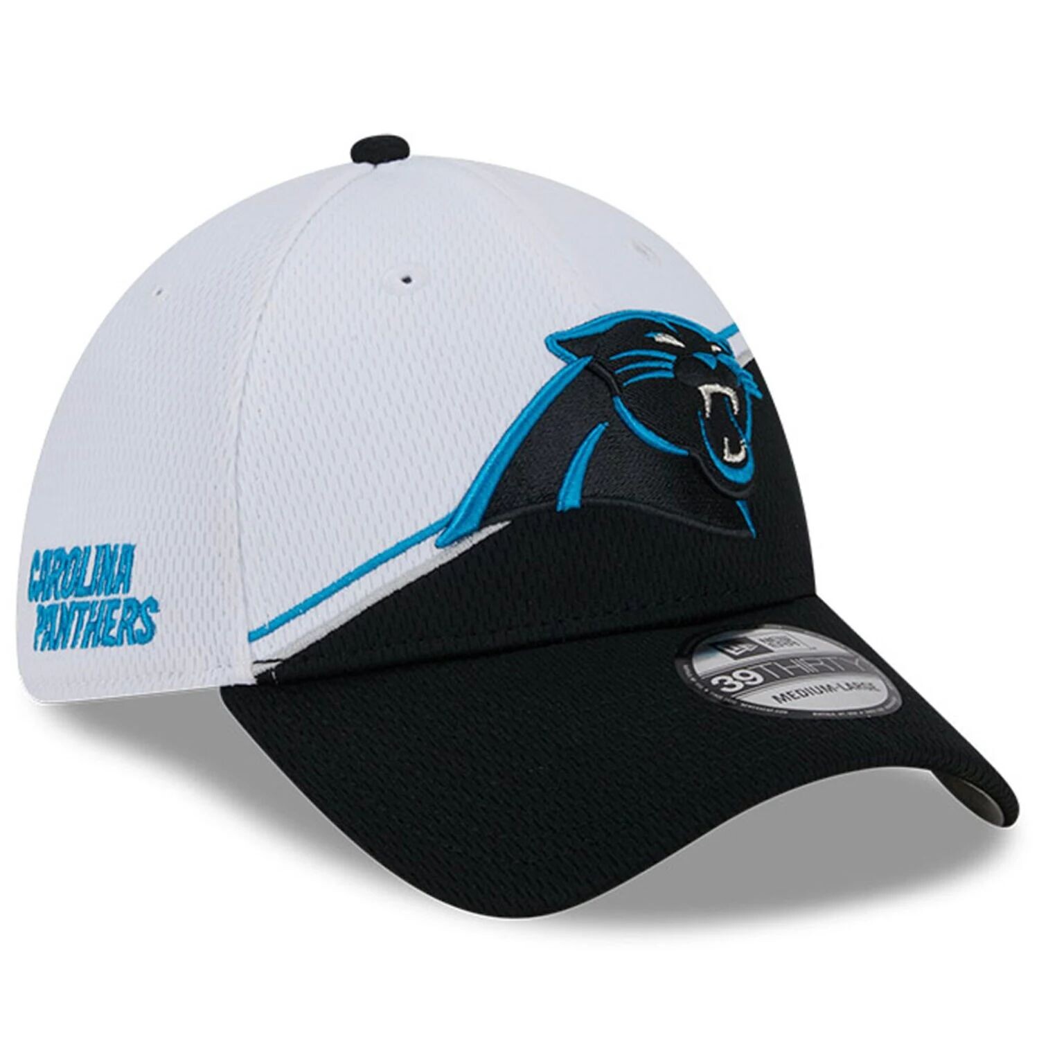 

Мужская кепка New Era White/Black Carolina Panthers 2023 Sideline 39THIRTY Flex Hat