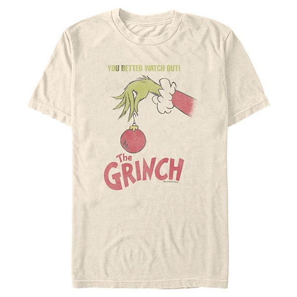 

Мужская футболка Dr Seuss с принтом "The You Better Watch Out" Grinch