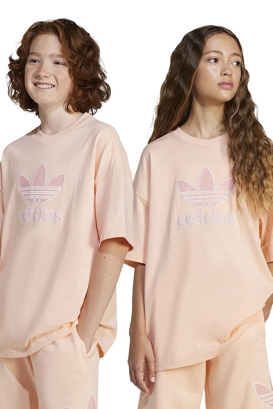 

Детская хлопковая футболка Adidas Originals, оранжевый