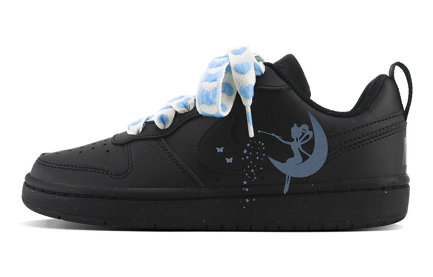 

Кроссовки Nike Court Borough Skateboarding Shoes Women's Low-top Black/Blue, черный/синий