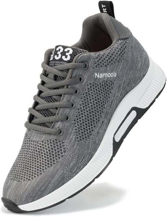 

Мужские невидимые кроссовки с увеличением роста Легкие спортивные обувь Нескользящие кроссовки с повышением роста на 6 см Namoola, серый