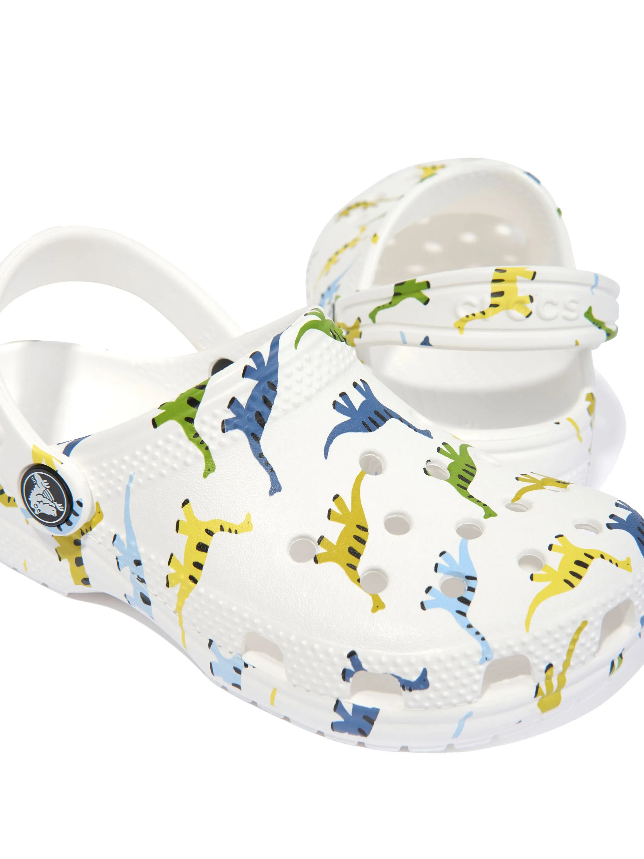 Клоги Classic с принтом Crocs Kids, белый — фото 4