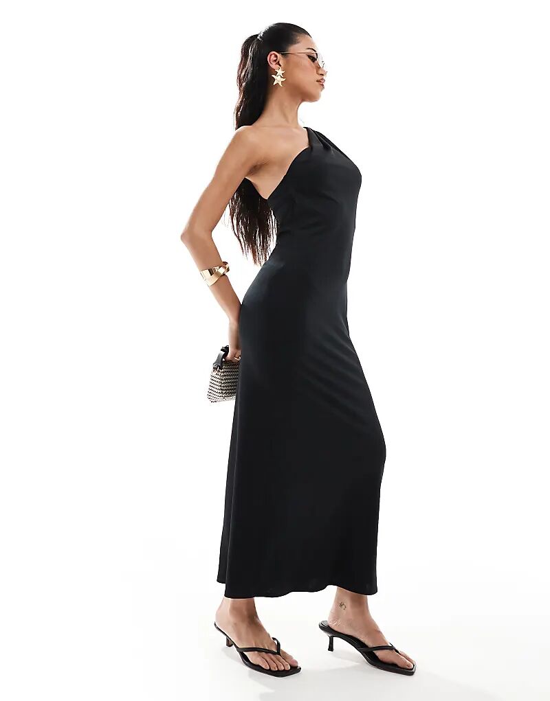 

Платье миди на одно плечо с бусинами ASOS DESIGN