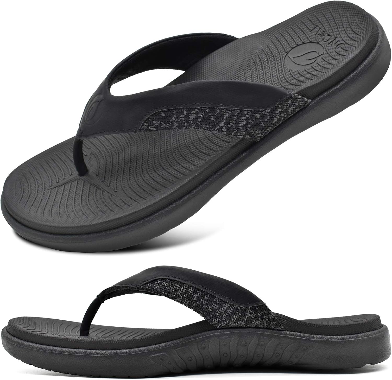 

Мужские шлепанцы ONCAI с открытым носком, спортивными ремешками, ортопедические летние сандалии при плантарном фасците с мягкой амортизирующей стелькой и поддержкой свода стопы, размеры 7,5-15, черный