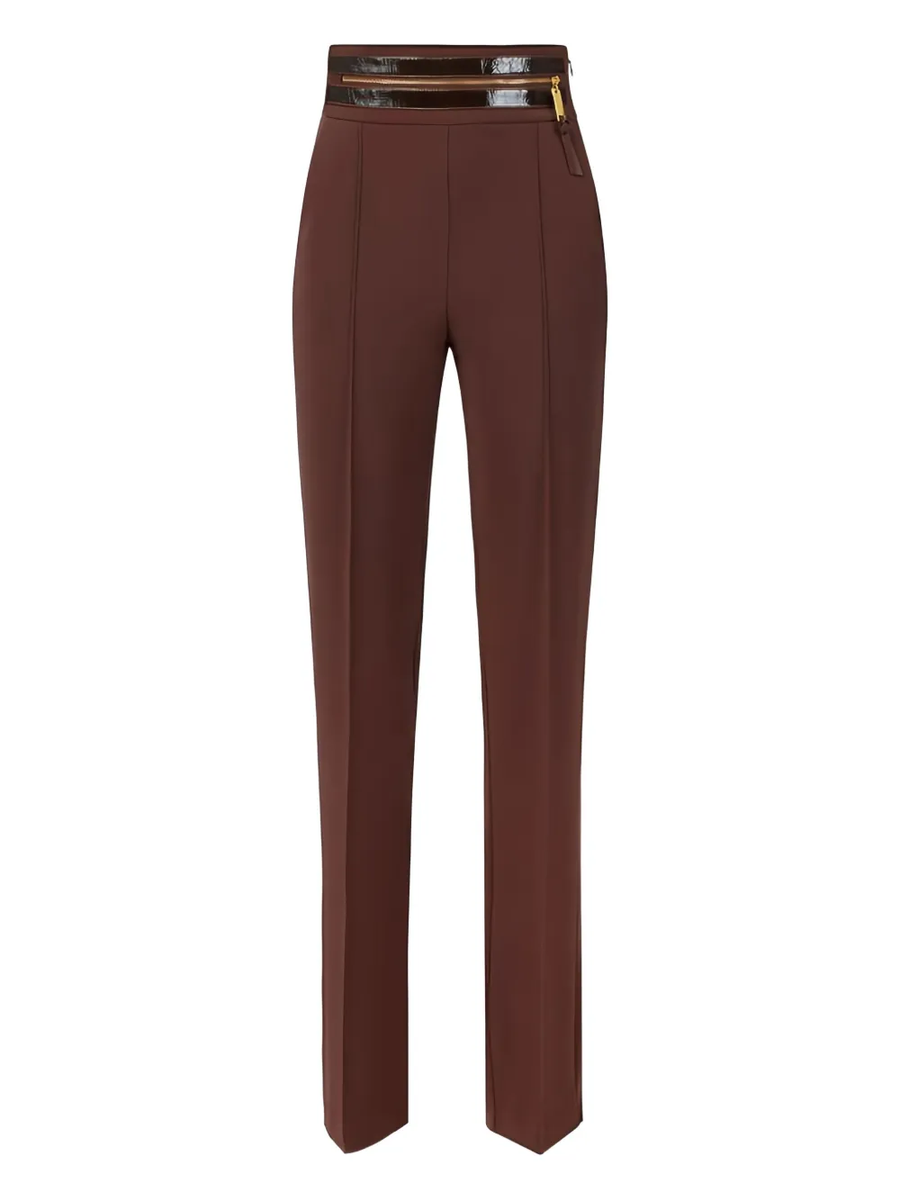 

Брюки с завышенной талией и молнией Elisabetta Franchi, коричневый