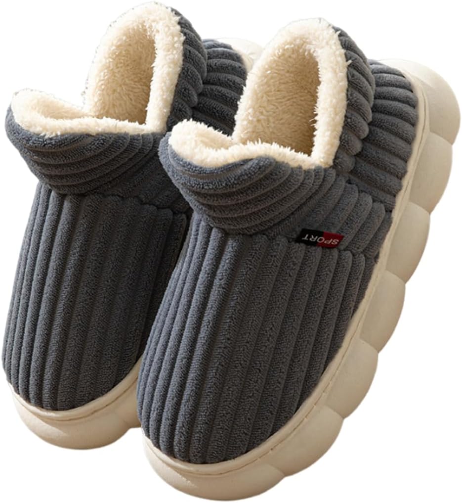 

Мягкие пушистые тапочки для женщин и мужчин для дома, зимние теплые домашние тапочки с искусственным мехом, противоскользящие тапочки для спальни с мягкой подошвой, тапочки на память с пушистой мягкой внутренней отделкой Hevoy, серый