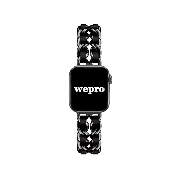 

Wepro Часы Strap Apple Compatibility Metal 49mm, Black+Black Leather