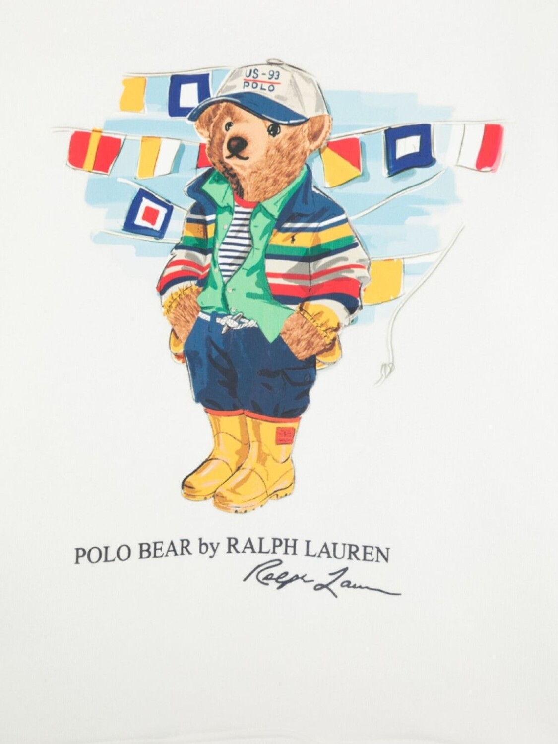 POLO RALPH LAUREN KIDS Толстовка с капюшоном Polo Bear, белый — фото 3
