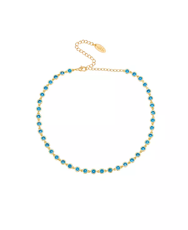 

Ожерелье из кубического циркония и звеньев, покрытых 18-каратным золотом Ettika, blue