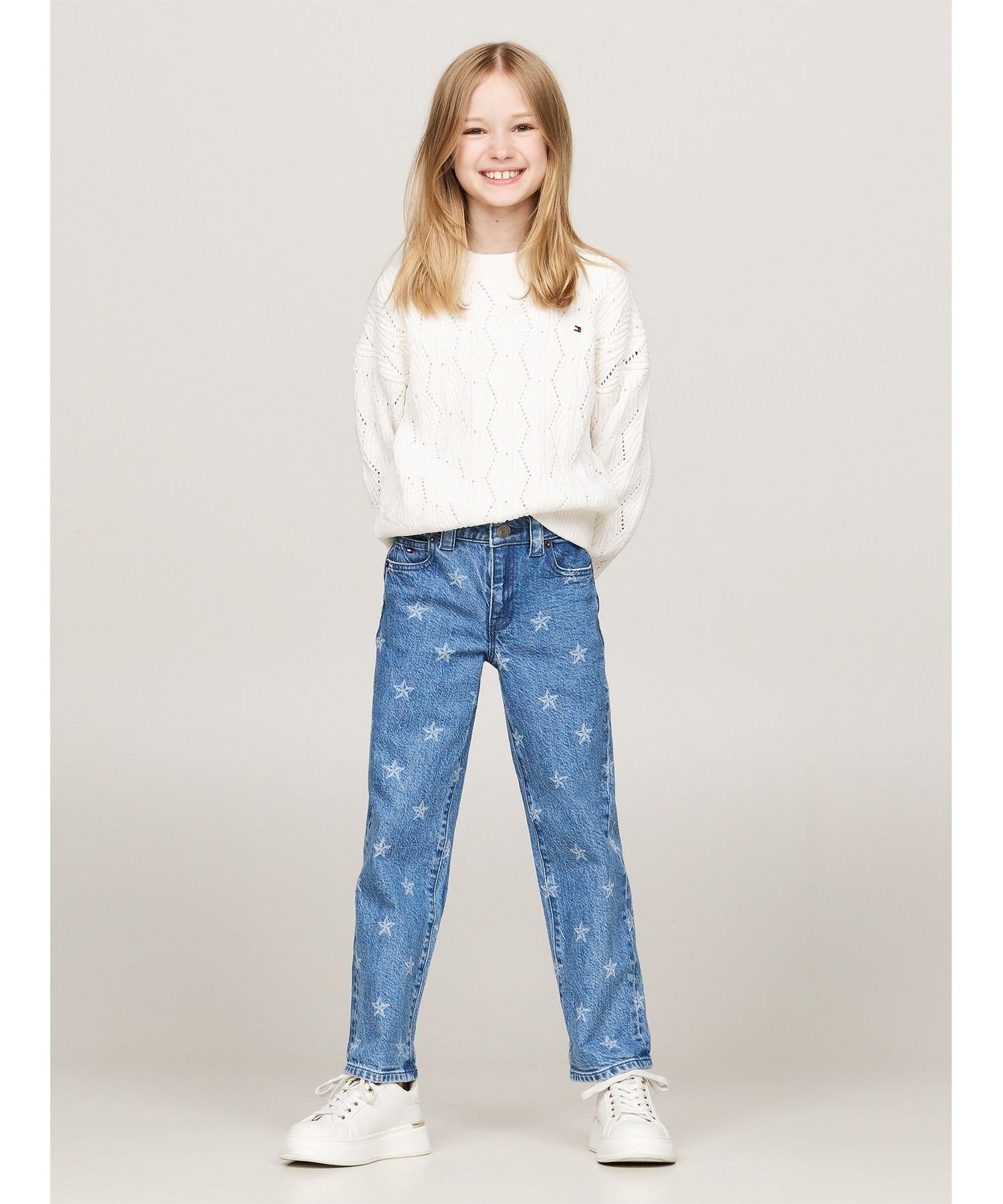 (K) TOMMY HILFIGER GIRLS All Over Stars Girlfriend Jeans, Indigo Blue — фото 2