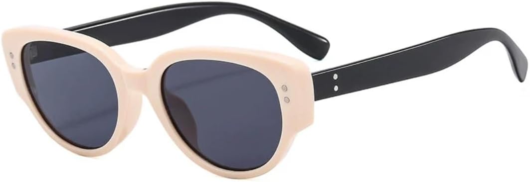 

Классические винтажные солнцезащитные очки «кошачий глаз» с рисунком «рисовый ноготь», женские, мужские, для активного отдыха, путешествий, рыбалки, с защитой от УФ-излучения UV400 TVTBBVV, Black Beige Gray