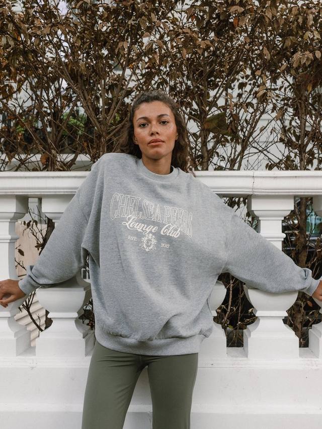 

Богатая толстовка из органического хлопка с винтажным логотипом Chelsea Peers, серый