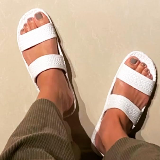 Сандалии J-Slips для женщин и мужчин - удобные сандалии Jesus для пляжа - водонепроницаемые гавайские шлепанцы в 12 цветах, сандалии J-SLIPS HAWAII, белый — фото 4