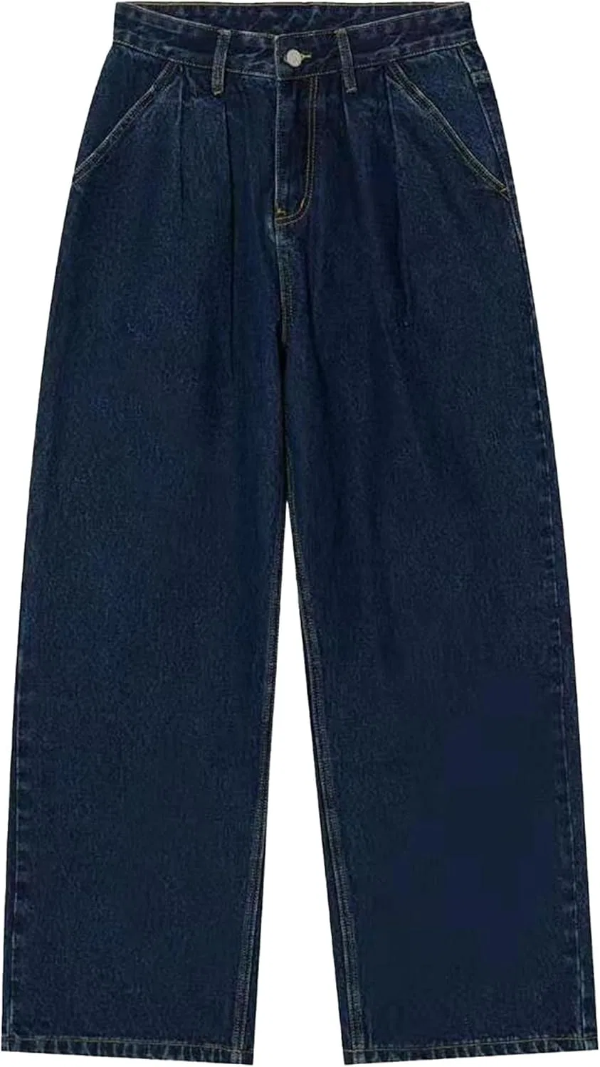 Джинсы свободные Baggy, Y2K, темно-синие