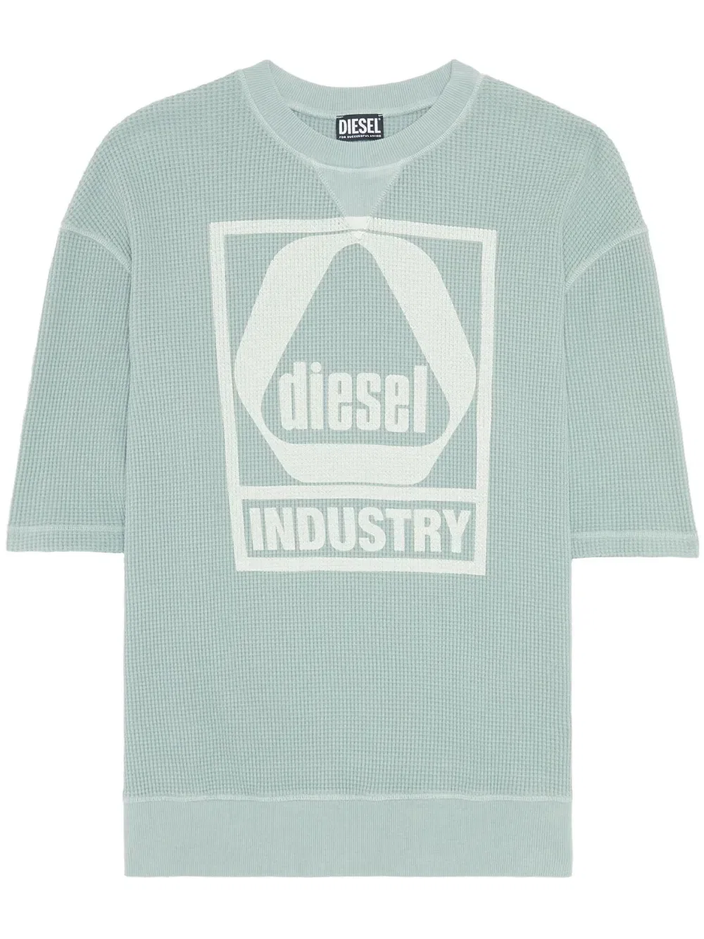 Вязаная футболка с логотипом Diesel, зеленый
