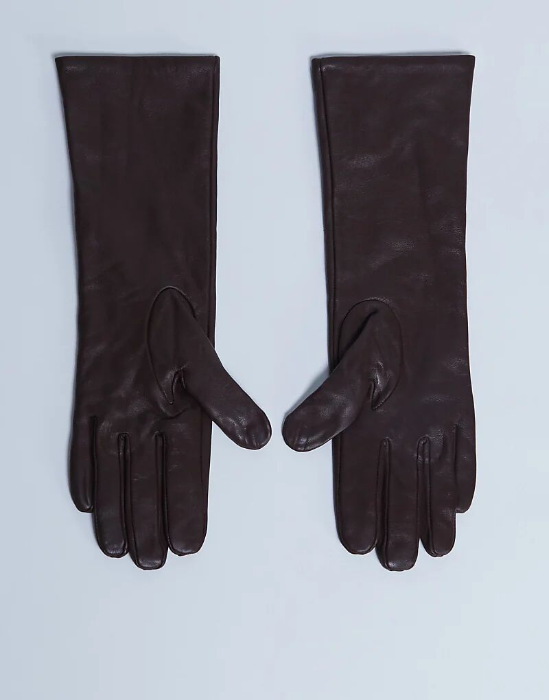 

Кожаные перчатки Topshop Gibson шоколадного цвета