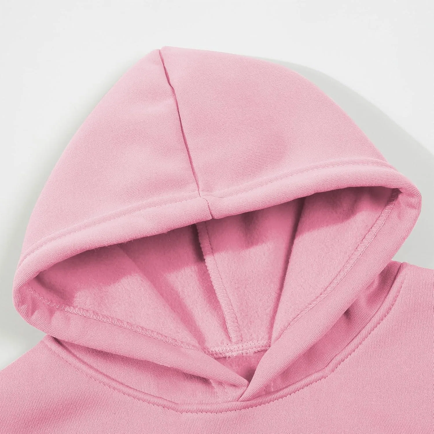 Детский спортивный костюм из флиса с капюшоном и штанами, Pink — фото 2
