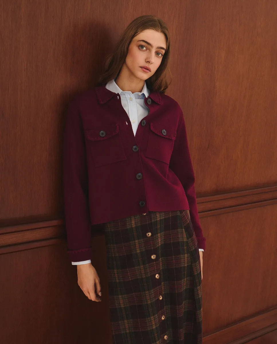 

Женский однотонный шерстяной кардиган Lloyd's, бордовый