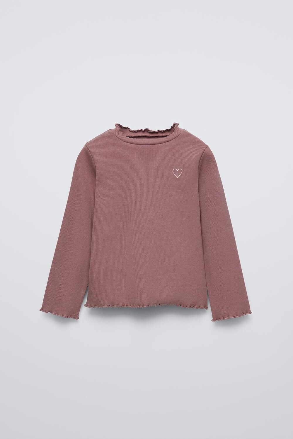 

Футболка с высоким воротом в ребре ZARA, цвет aubergine