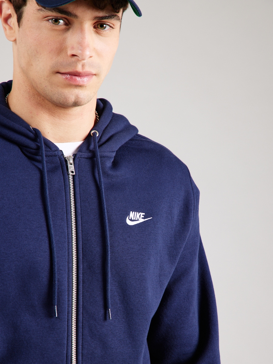 Толстовка с капюшоном на молнии Nike Sportswear CLUB, темно-синий — фото 2