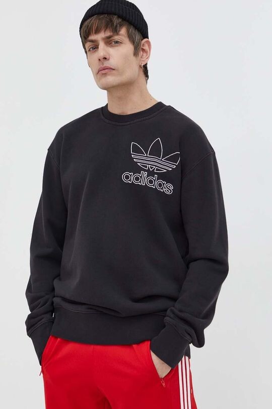 

Хлопковая толстовка adidas Originals, черный