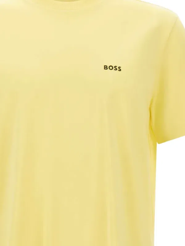 Футболка с коротким рукавом и принтом логотипа Boss, желтый — фото 3